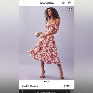 floral pink and white midi dress perfect for a wedding guest💭🩷🪩🏹🦢💐